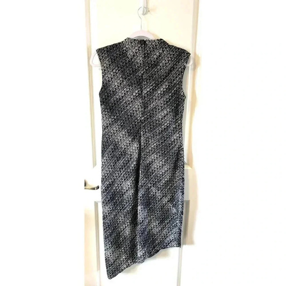 NWT Banana Republic Tweed Black/White Asymmetrical Midi Dress Womens Size 4 NWT - Picture 4 of 9